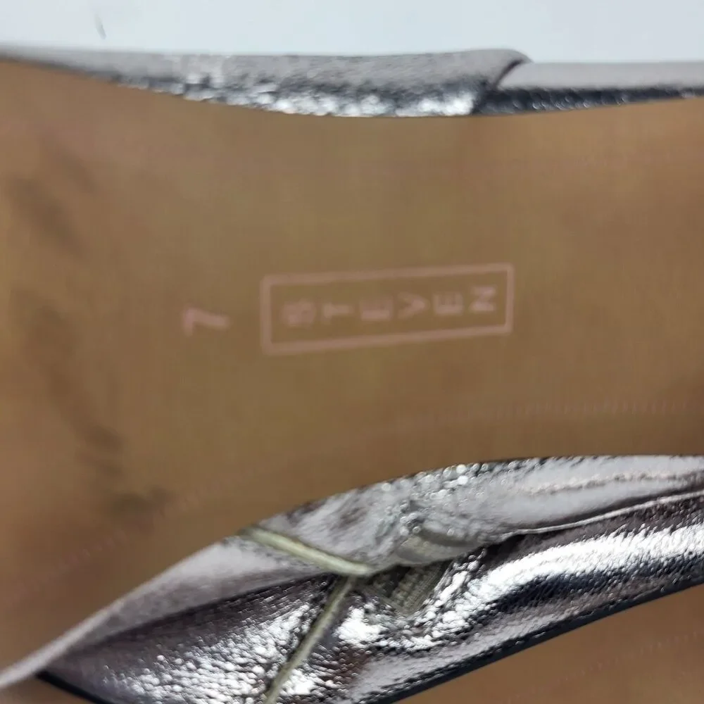 Steven New York Lizziey Ankle Boots Size 7M Silver Pointed Toe